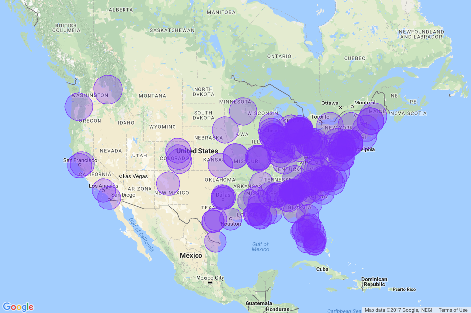 Map For In-center Nocturnal Hemo